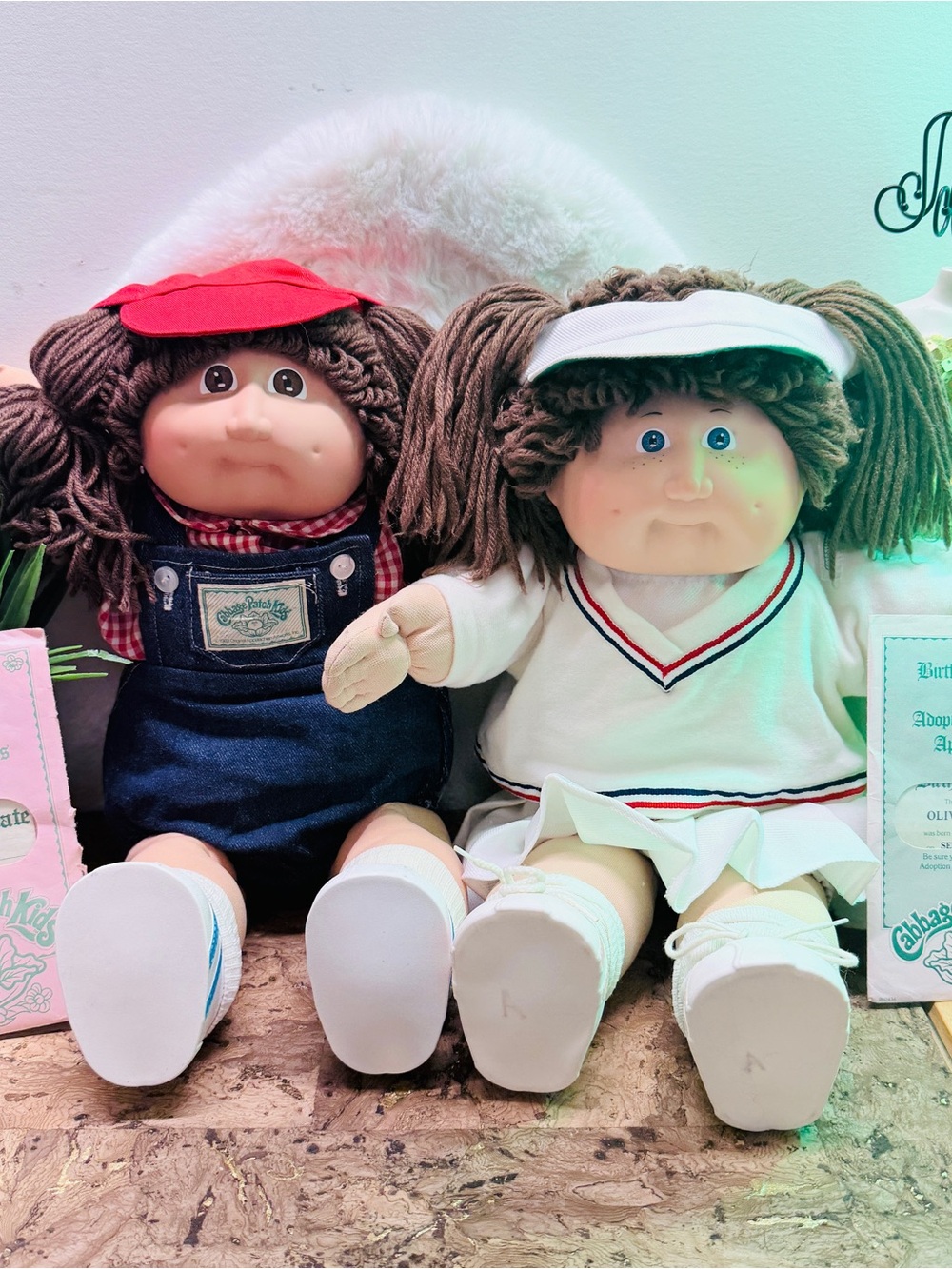 Sport Stars Cabbage Patch Twins w CPK Baseball & Tennis Outfits & Birth Papers 💝